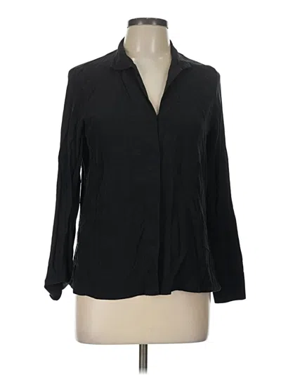 Pre-owned Akris Long Sleeve Blouse In Black