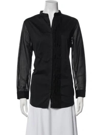 Pre-owned Akris Long Sleeve Blouse In Blue
