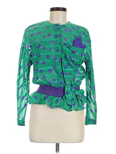 Pre-owned Akris Long Sleeve Blouse In Green