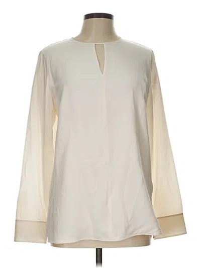 Pre-owned Akris Long Sleeve Blouse In Ivory