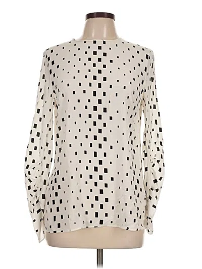 Pre-owned Akris Long Sleeve Blouse In Ivory