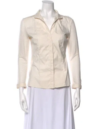 Pre-owned Akris Long Sleeve Blouse In Neutral
