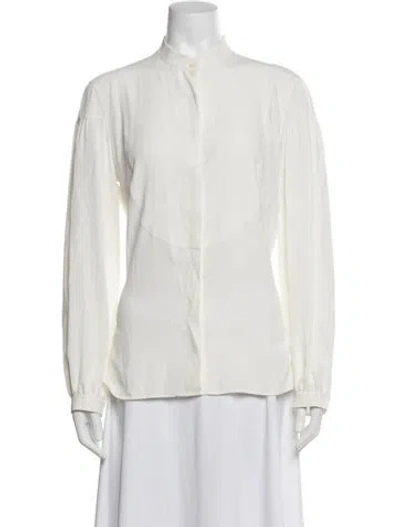 Pre-owned Akris Long Sleeve Blouse In Neutral