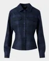 Akris Long-sleeve Check Flannel Shirt In Blue