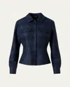 Akris Long-sleeve Check Flannel Shirt In Blue