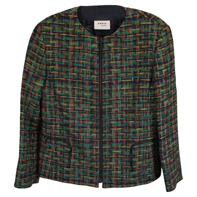 Akris Long Sleeve Evening Jacket In Green Cotton