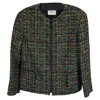 Akris Long Sleeve Evening Jacket In Green Cotton In Multi
