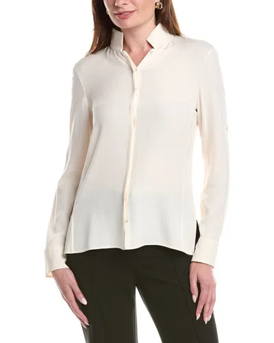Akris Long Sleeve Silk Top In Neutral