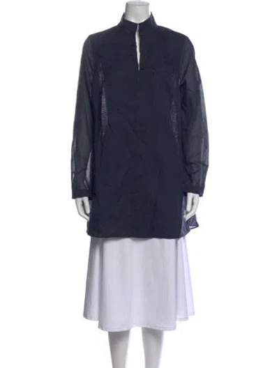 Pre-owned Akris Long Sleeve Tunic W/ Tags In Blue