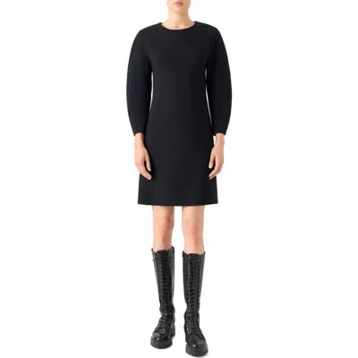 Akris Long Sleeve Wool Blend Sheath Dress In Black