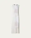 Akris Trapeze Rayonnant Sleeveless Knit Shift Dress In Greige-ecru