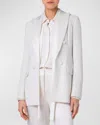 Akris Lucia Silk Chiffon Sequin Tuxedo Jacket In Ivory