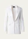 Akris Lucia Silk Chiffon Sequin Tuxedo Jacket In Ivory