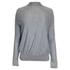 Akris Lurex Mock Neck Knit Sweater In Light Blue Silk In Blue