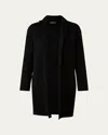 Akris Mae Brushed Cashmere Coat In Black