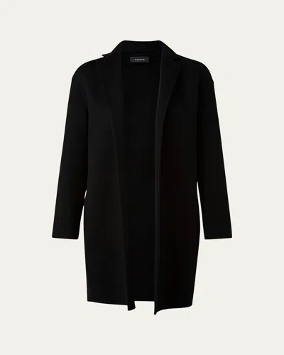 Akris Mae Brushed Cashmere Coat In Black