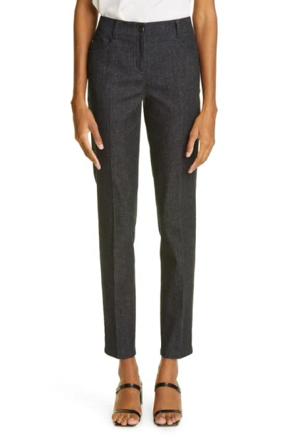 Akris Magda Stretch Denim Ankle Pants In Black