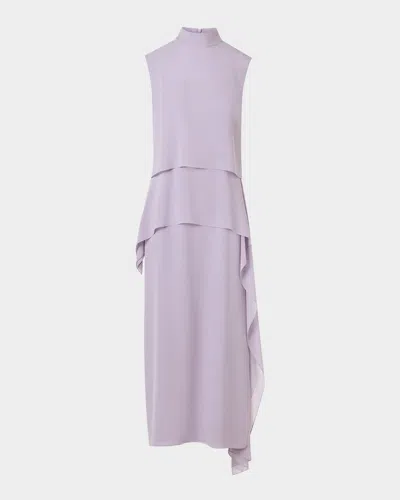 Akris Malva Silk Georgette Layered Dress In Purple