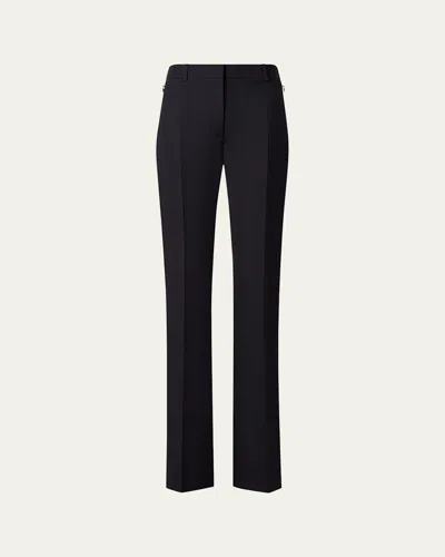 Akris Marilyn Wool-blend Bootcut Pants In Black