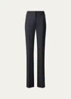 Akris Flavin Cotton Poplin Tapered-leg Ankle Pants In Black
