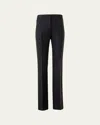 Akris Marilyn Wool Stretch Flannel Bootcut-leg Ankle Pants In Black