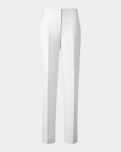 Akris Marlin Conical-leg Cuffed Ankle Pants In Ecru