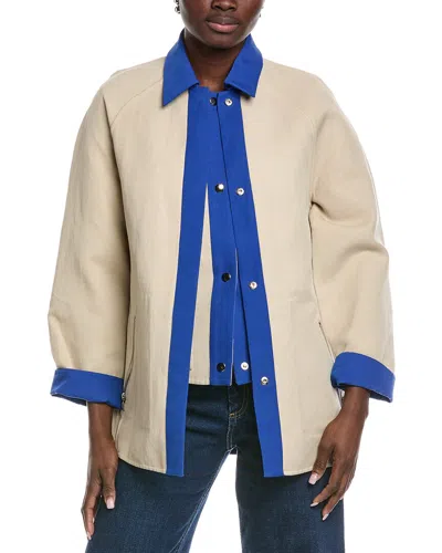 Akris Marlowe 2-in-2 Linen-blend Coat In Neutral