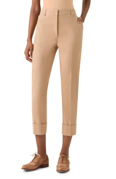 Akris Maxima Cotton Stretch Denim Crop Pants In Neutral