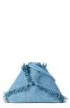 Akris Medium Ai Fringed Woven Denim Convertible Tote