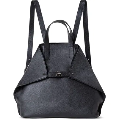 Akris Medium Ai Leather Backpack/tote Bag In Black
