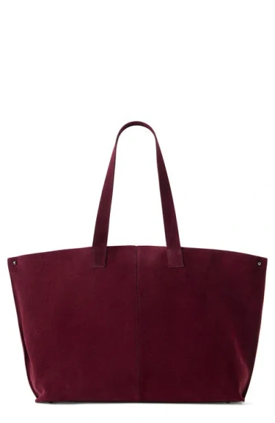 Akris Medium Ai Suede Convertible Shoulder Tote In Burgundy