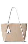 Akris Medium Alex Raffia & Leather Shopper