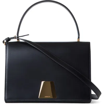 Akris Medium Alice Leather Top Handle Bag In Black