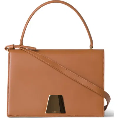 Akris Medium Alice Leather Top Handle Bag In Brown