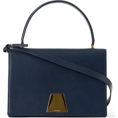 Akris Medium Alice Leather Top Handle Bag In Blue