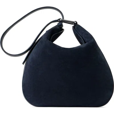 Akris Medium Anna Suede Hobo Bag In Blue