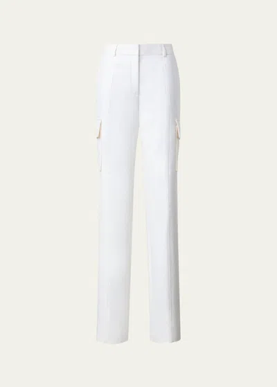 Akris Mel Straight-leg Cargo Pants In White