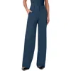 Akris Melin Wide Leg Cotton Poplin Pants In Navy Denim