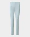 Akris Chris Conical-leg Crepe Pants In Stone Blue