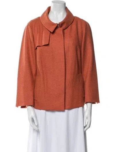 Pre-owned Akris Merino Wool Jacket In Orange