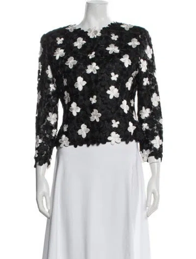 Pre-owned Akris Mesh Floral Print Jacket In Black