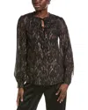 Akris Metallic Clipped Silk-blend Blouse In Multi