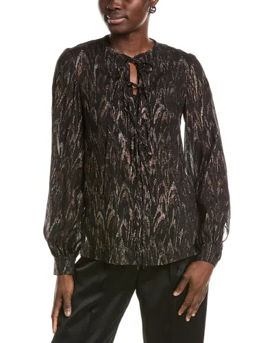 AKRIS AKRIS METALLIC CLIPPED SILK-BLEND BLOUSE