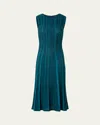 Akris Metallic Silk Rib-knit Midi Dress