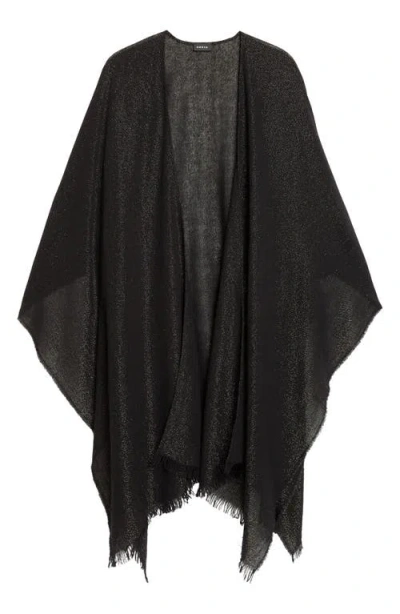 Akris Metallic Wool & Cashmere Blend Cape In Black