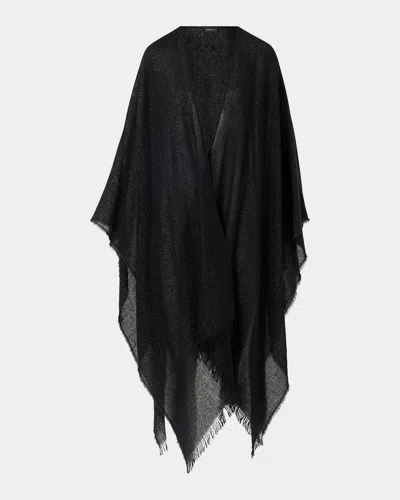 Akris Metallic Wool-cashmere Cape Scarf In Black-gold
