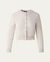Akris Micro Sequined Knit Cardigan In Greige
