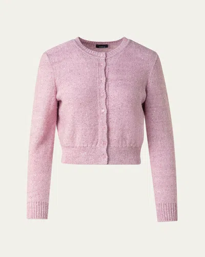 Akris Micro Sequined Knit Cardigan In Pale Pink