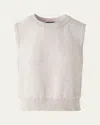 Akris Micro Sequined Knit Sleeveless Sweater In Greige