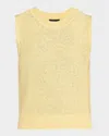 Akris Micro Sequined Knit Sleeveless Sweater In Mimosa
